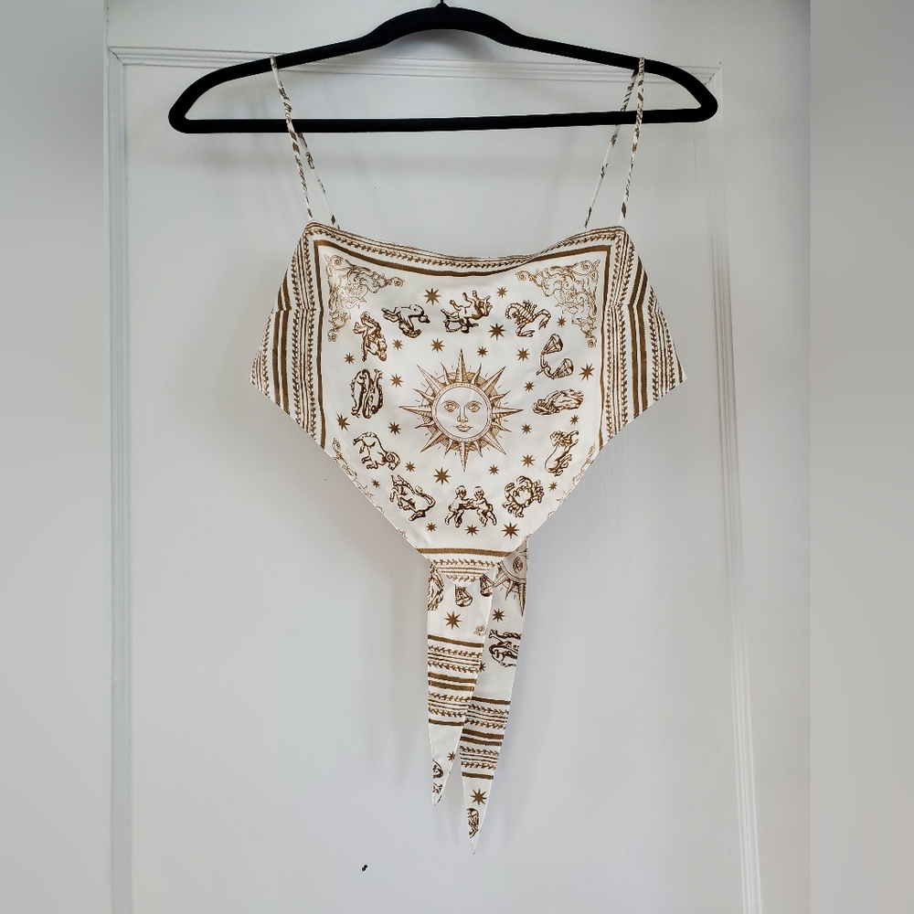 Danielle Bernstein Astro Print Hankerchief Top (Size XS)